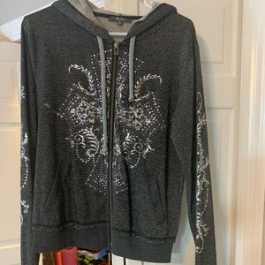 Miss Me Jackets & Coats - Miss Me Front Zip Hoodie Miss Me Jackets & Coats - Miss Me Front Zip Hoodie